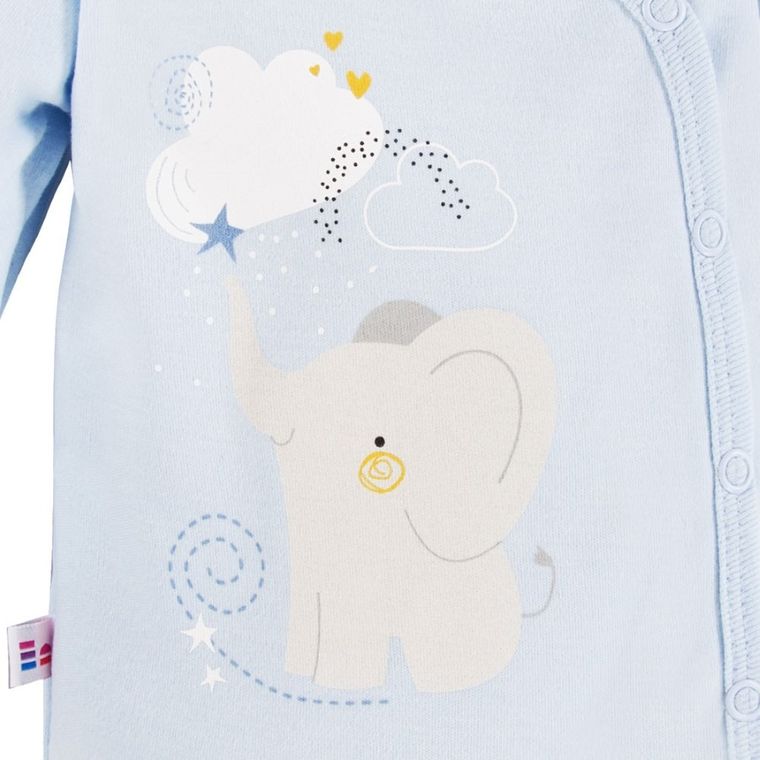 Body chłopięce z krótkim rękawem, niebieskie, słonik, Eevi