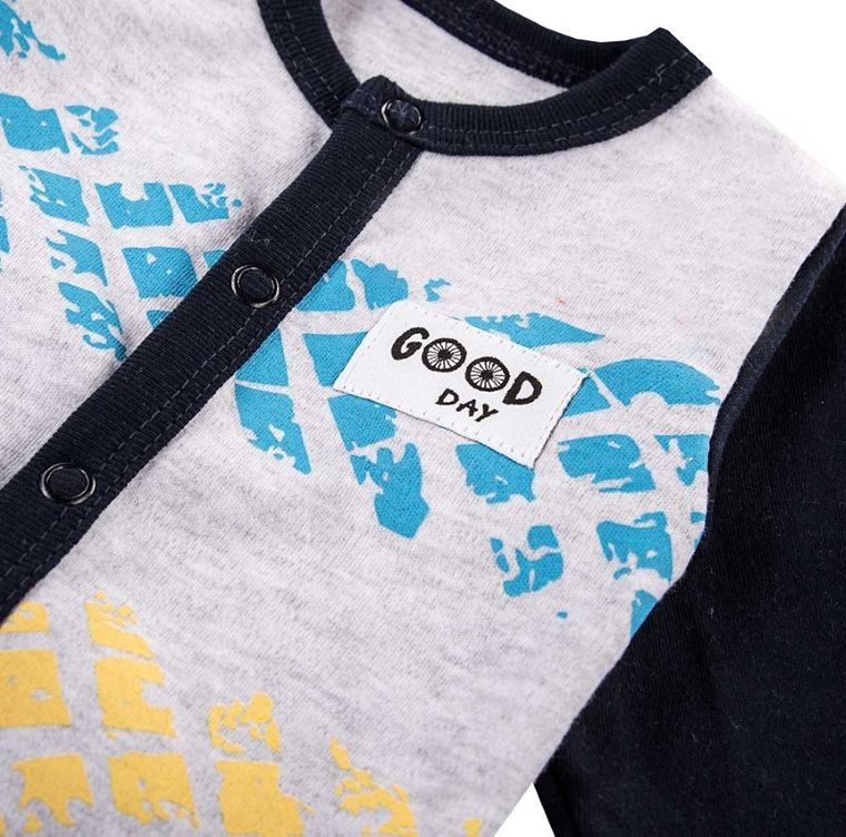 Body chłopięce z krótkim rękawem, szare, Eevi