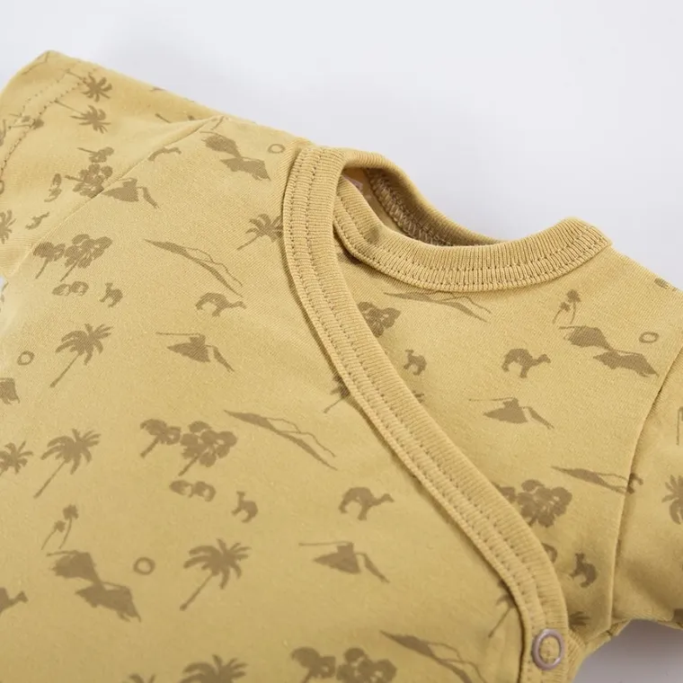 Body chłopięce z krótkim rękawem, żółte, Eevi