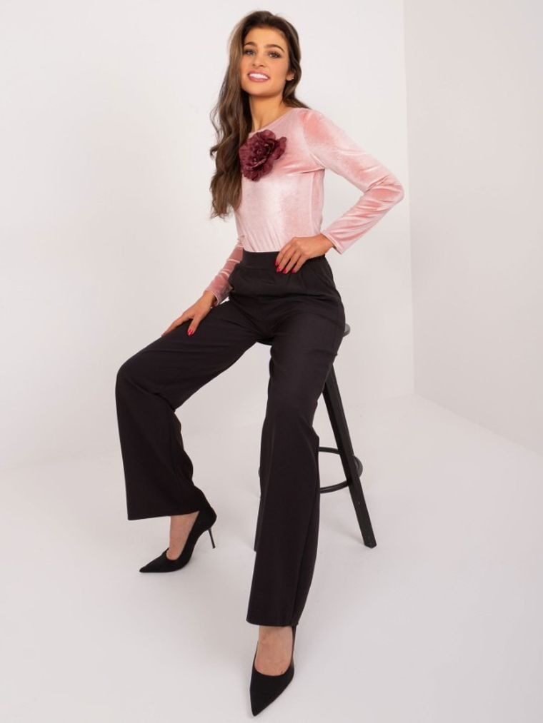 Body damskie z długim rękawem, różowe, Lakerta