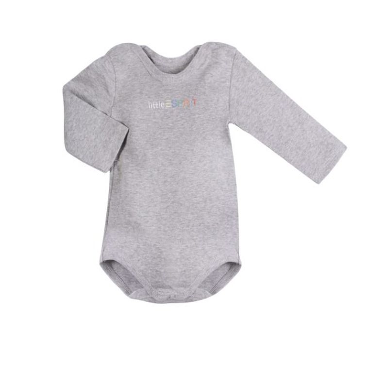 Body dziecięce z długim rękawem, bawełna organiczna, białe, szare, zestaw, 2 szt., Esprit