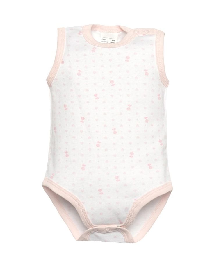 Body dziewczęce bez rękawów, białe, różowe, zestaw, 2 szt., Olimpias