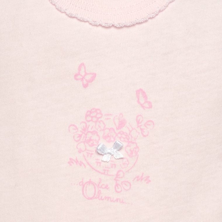 Body dziewczęce bez rękawów, różowe, kwiatki, Olimpias