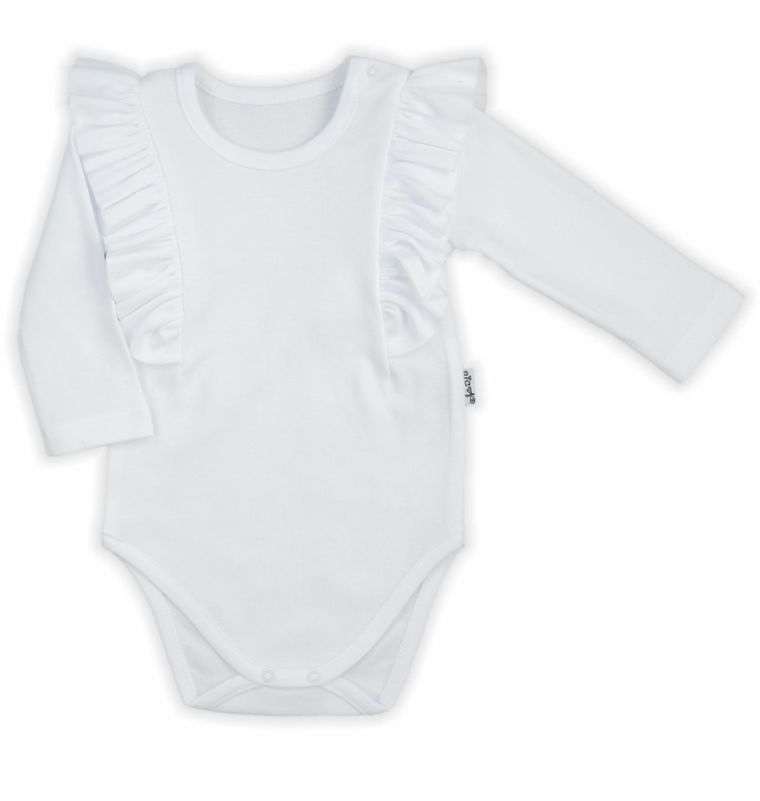 Body dziewczęce z długim rękawem, białe, Nicol