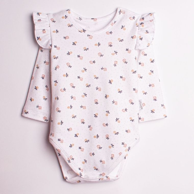 Body dziewczęce z długim rękawem, białe, Nicol