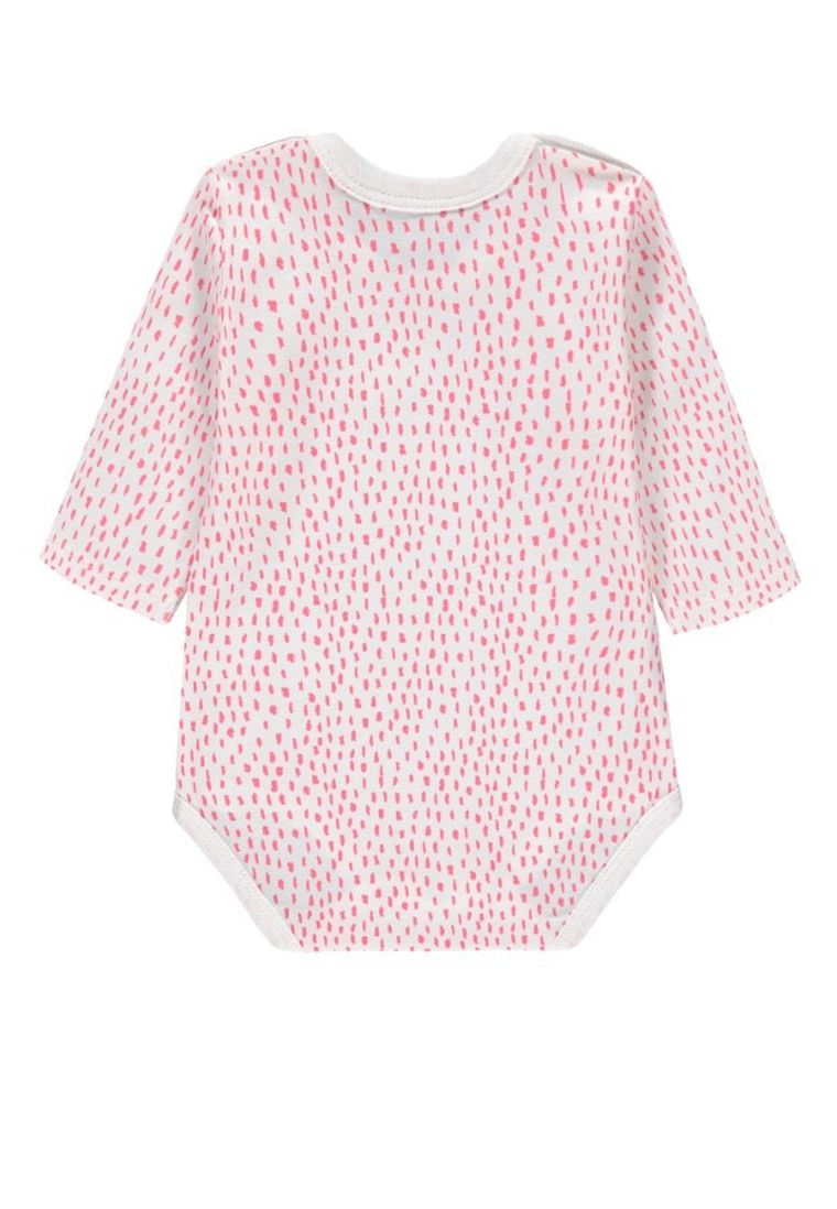 Body dziewczęce z długim rękawem, biało-różowe, Kanz