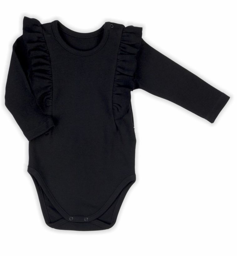 Body dziewczęce z długim rękawem, czarne, Nicol