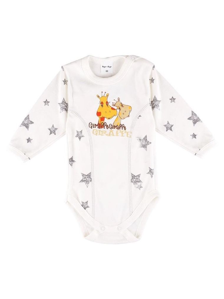 Body dziewczęce z długim rękawem, ecru, białe, zestaw, 2 szt., Tup Tup