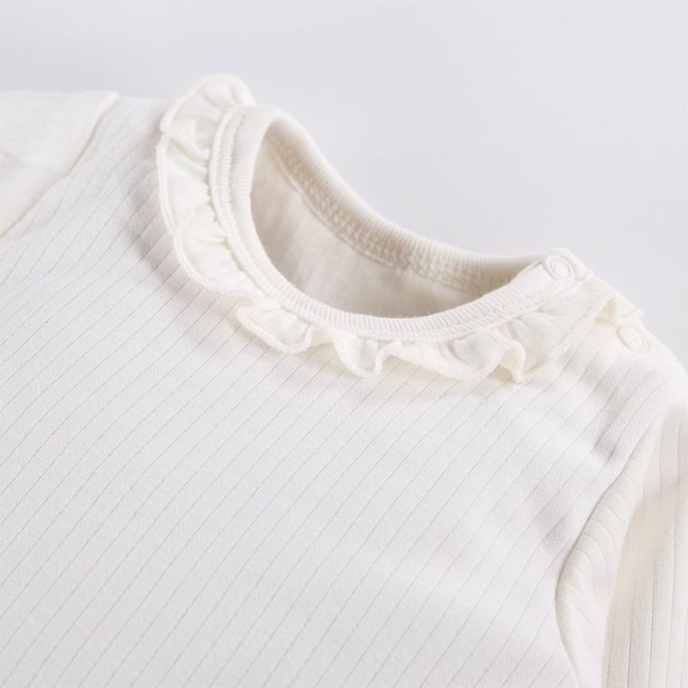 Body dziewczęce z długim rękawem, ecru, Eevi