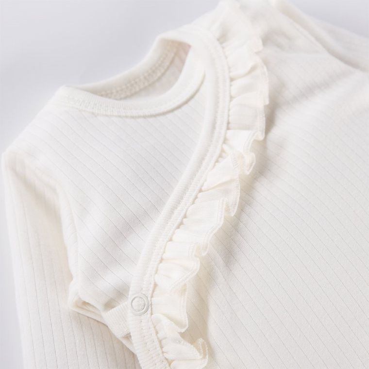 Body dziewczęce z długim rękawem, ecru, Eevi
