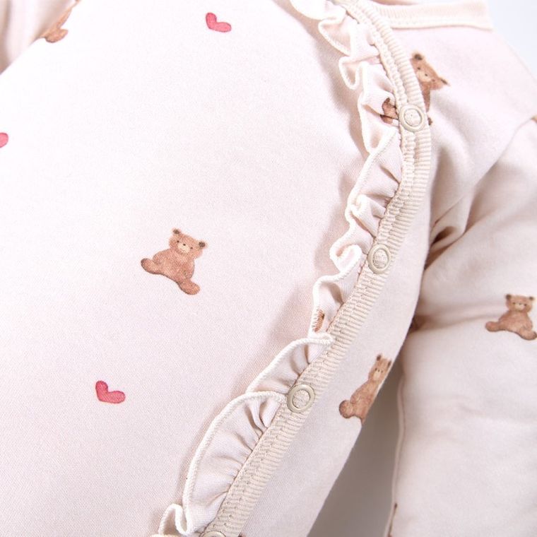 Body dziewczęce z długim rękawem, ecru, Eevi