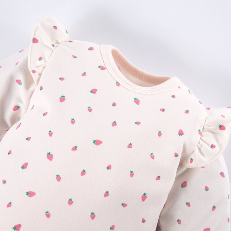 Body dziewczęce z długim rękawem, ecru, Eevi