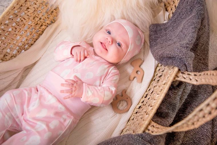 Body dziewczęce z długim rękawem, różowe, Bamboo, Eevi