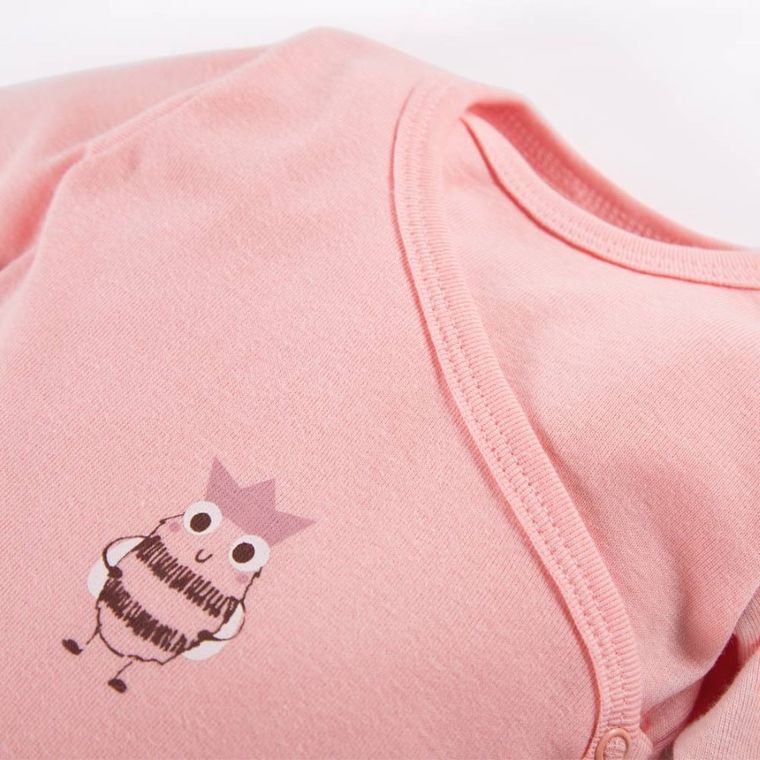 Body dziewczęce z długim rękawem, różowe, Eevi