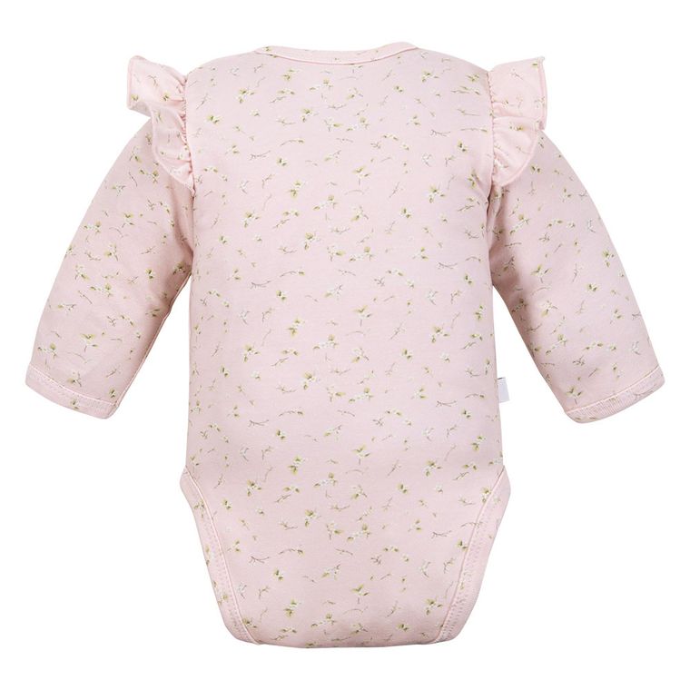Body dziewczęce z długim rękawem, różowe, Eevi