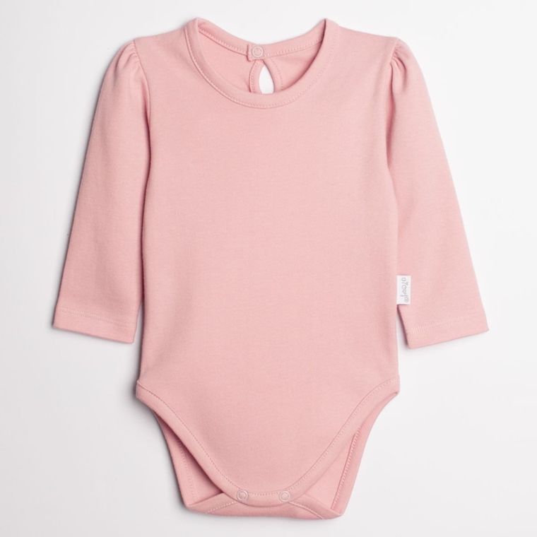 Body dziewczęce z długim rękawem, różowe, Nicol