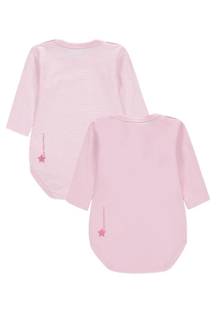 Body dziewczęce z długim rękawem, różowe, zestaw, 2 szt., Bellybutton