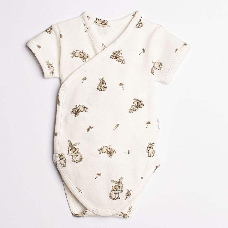 Body dziewczęce z krótkim rękawem, beżowe, Nicol