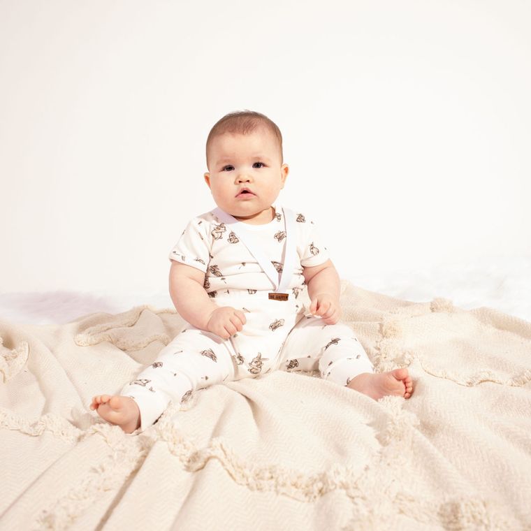 Body dziewczęce z krótkim rękawem, beżowe, Nicol