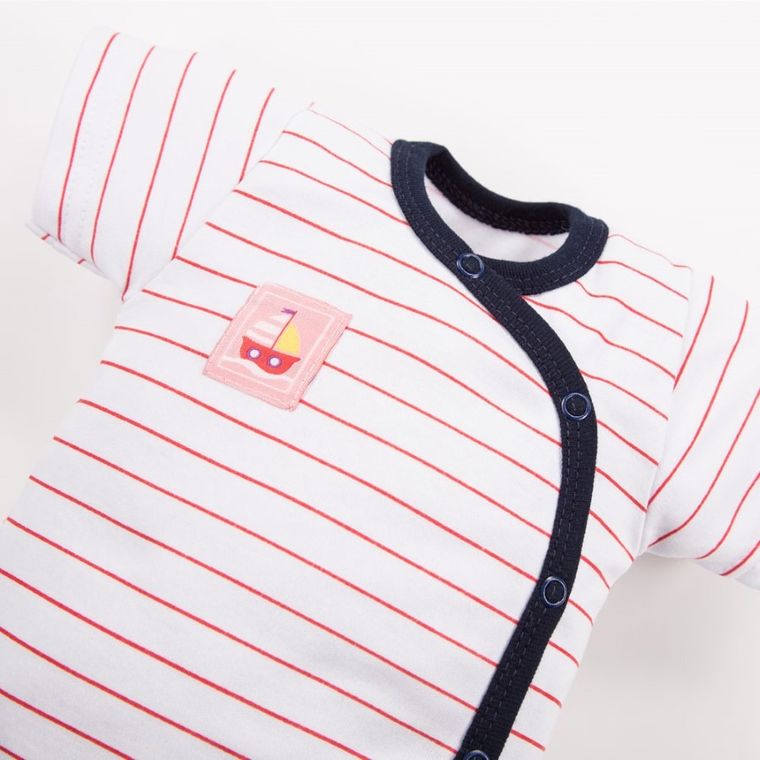 Body dziewczęce z krótkim rękawem, białe, Eevi