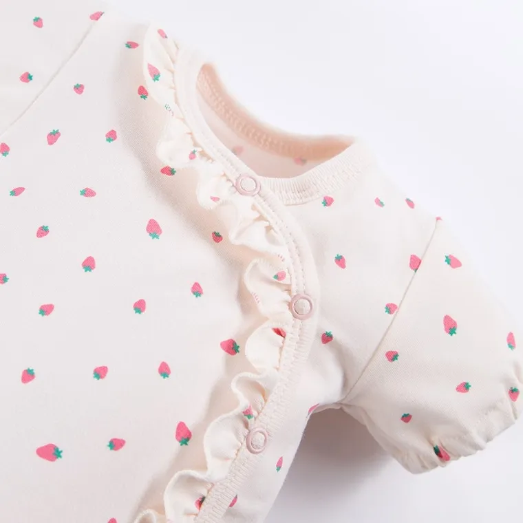 Body dziewczęce z krótkim rękawem, ecru, Eevi