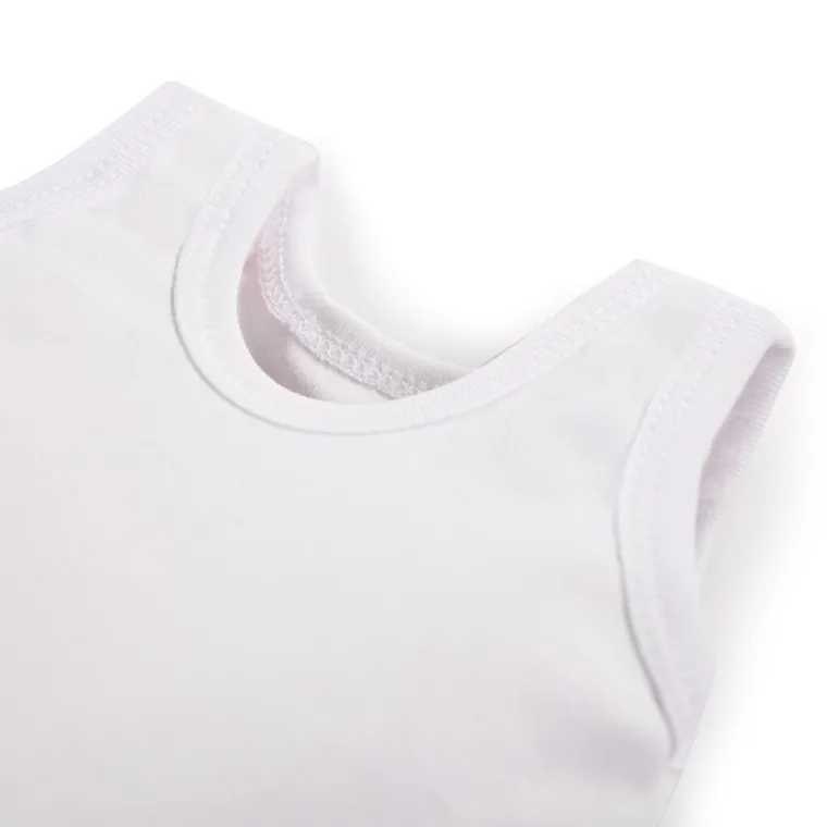 Body niemowlęce bez rękawów, białe, Eevi