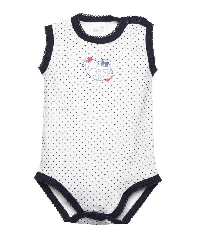 Body niemowlęce bez rękawów, białe, zestaw, 2 szt., Olimpias