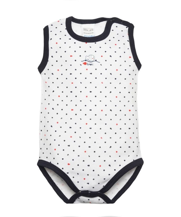 Body niemowlęce bez rękawów, białe, zestaw, 2 szt., Olimpias