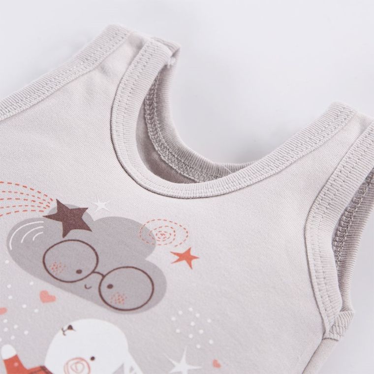 Body niemowlęce bez rękawów, szare, Eevi