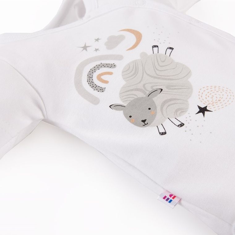 Body niemowlęce z długim rękawem, białe, Eevi