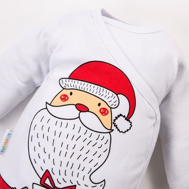 Body niemowlęce z długim rękawem, białe, Eevi