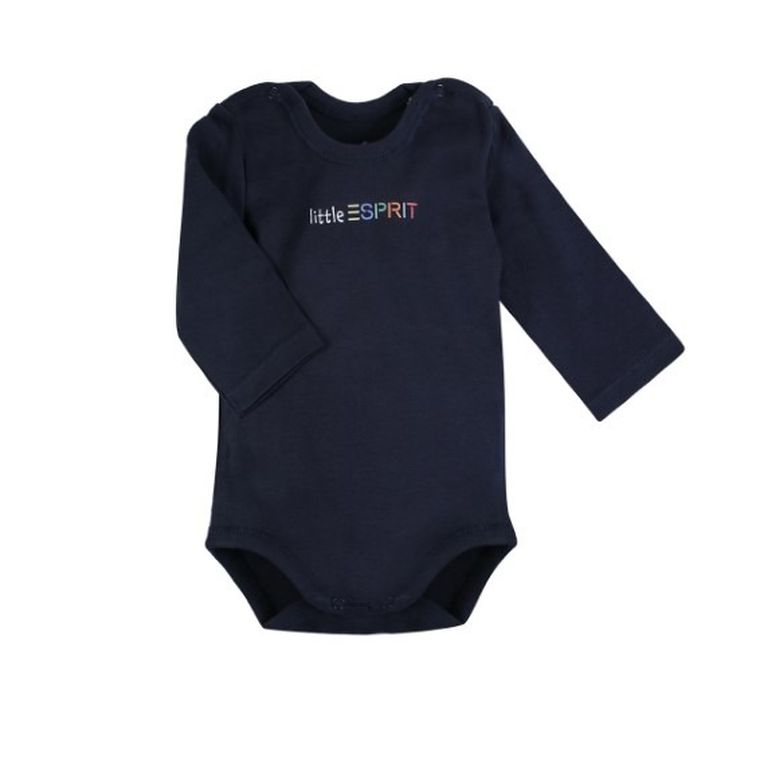 Body niemowlęce z długim rękawem, białe, granatowe, zestaw, 2 szt., Esprit