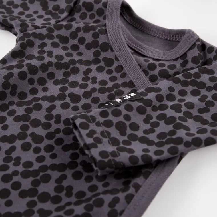 Body niemowlęce z długim rękawem, ciemnoszare, Eevi