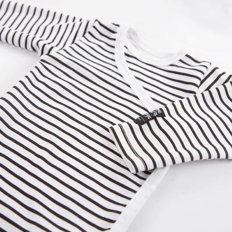 Body niemowlęce z długim rękawem, czarno-białe, Eevi