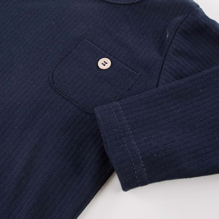 Body niemowlęce z długim rękawem, granatowe, Eevi