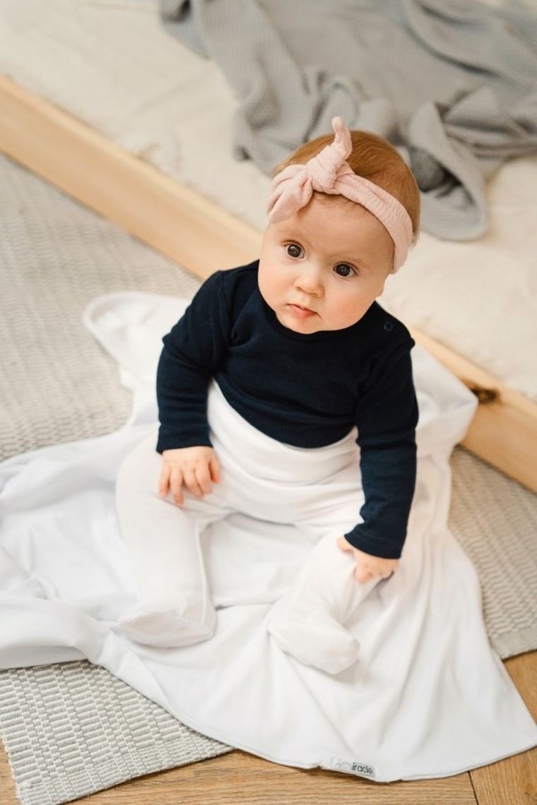 Body niemowlęce z długim rękawem, granatowe, Miracle