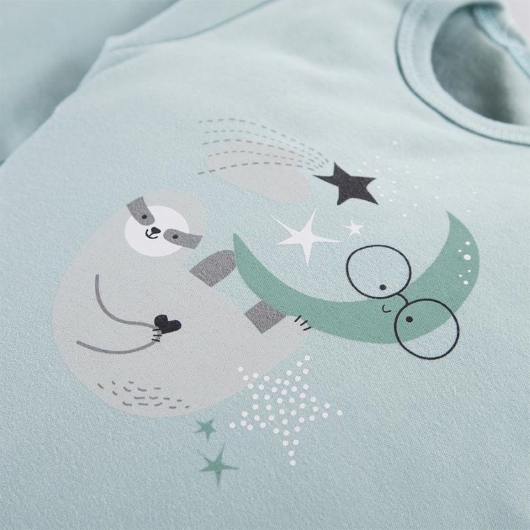 Body niemowlęce z długim rękawem, miętowe, Eevi