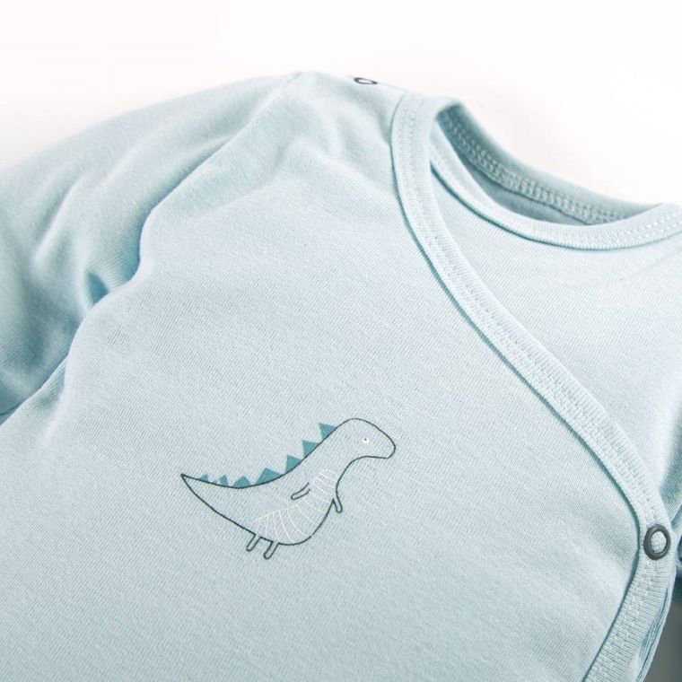 Body niemowlęce z długim rękawem, niebieskie, Eevi