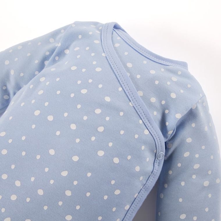 Body niemowlęce z długim rękawem, niebieskie, Eevi