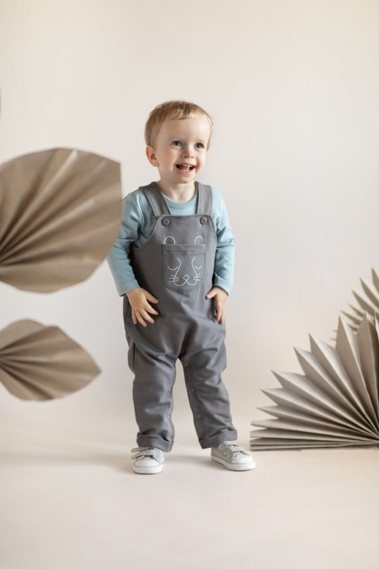 Body niemowlęce z długim rękawem, niebieskie, małpka, Pinokio