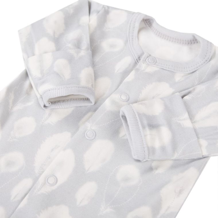 Body niemowlęce z długim rękawem, szare, Bamboo, Eevi