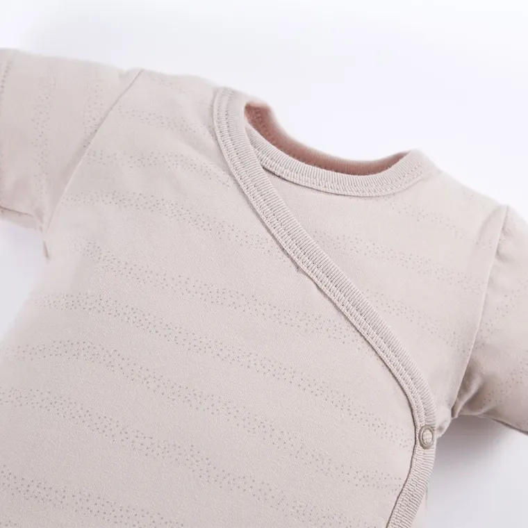 Body niemowlęce z krótkim rękawem, beżowe, Eevi