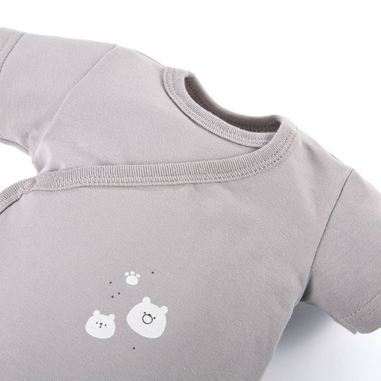 Body niemowlęce z krótkim rękawem, beżowe, Eevi