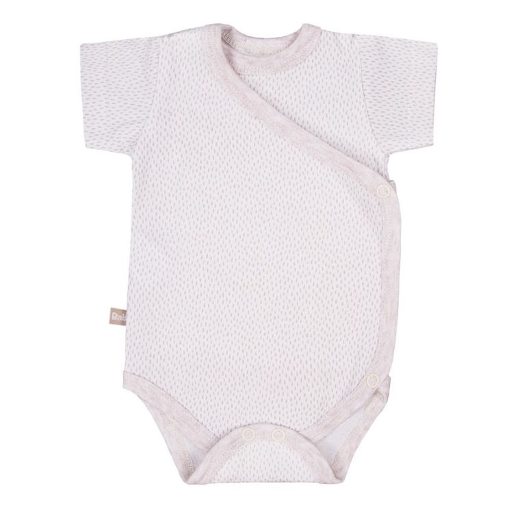 Body niemowlęce z krótkim rękawem, beżowe, kropki, miś, zestaw, 3 szt., Eevi