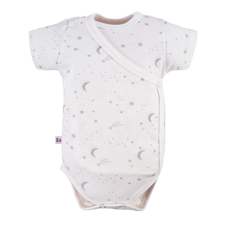 Body niemowlęce z krótkim rękawem, szare, zestaw, 3 szt., Eevi