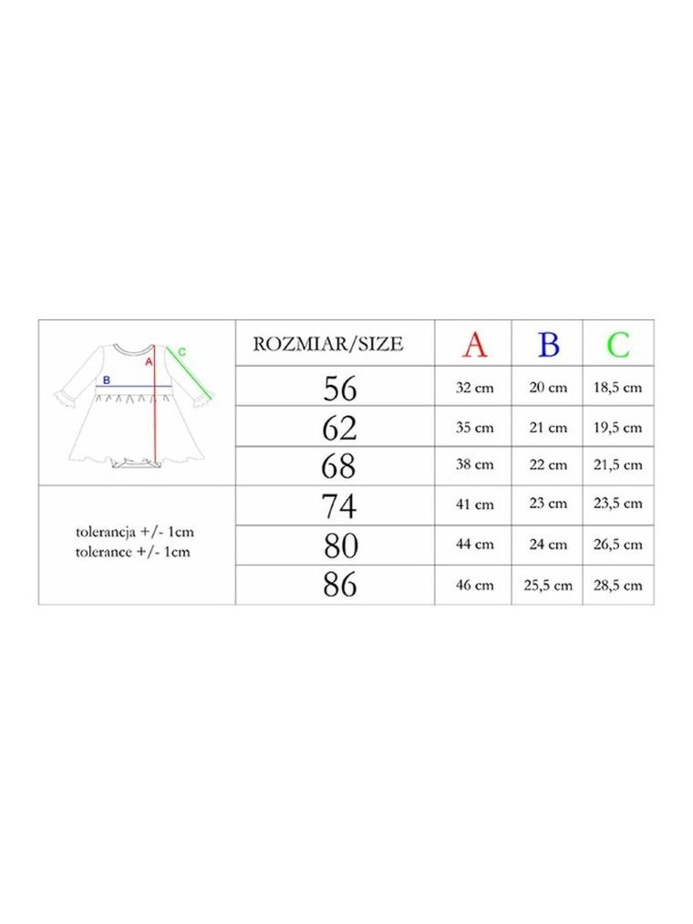 Body sukienka dziewczęca z długim rękawem, czerwone, Nicol