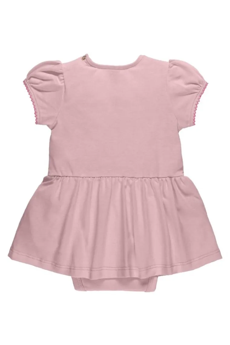 Body sukienka dziewczęce z krótkim rękawem, różowe, Up Baby