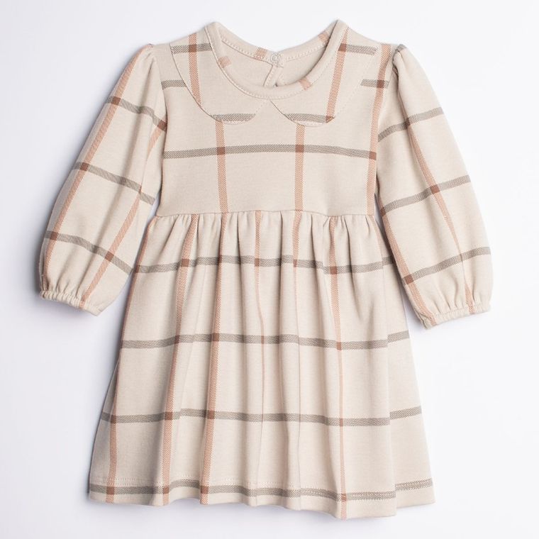 Body sukienka z długim rękawem, beżowe, Nicol