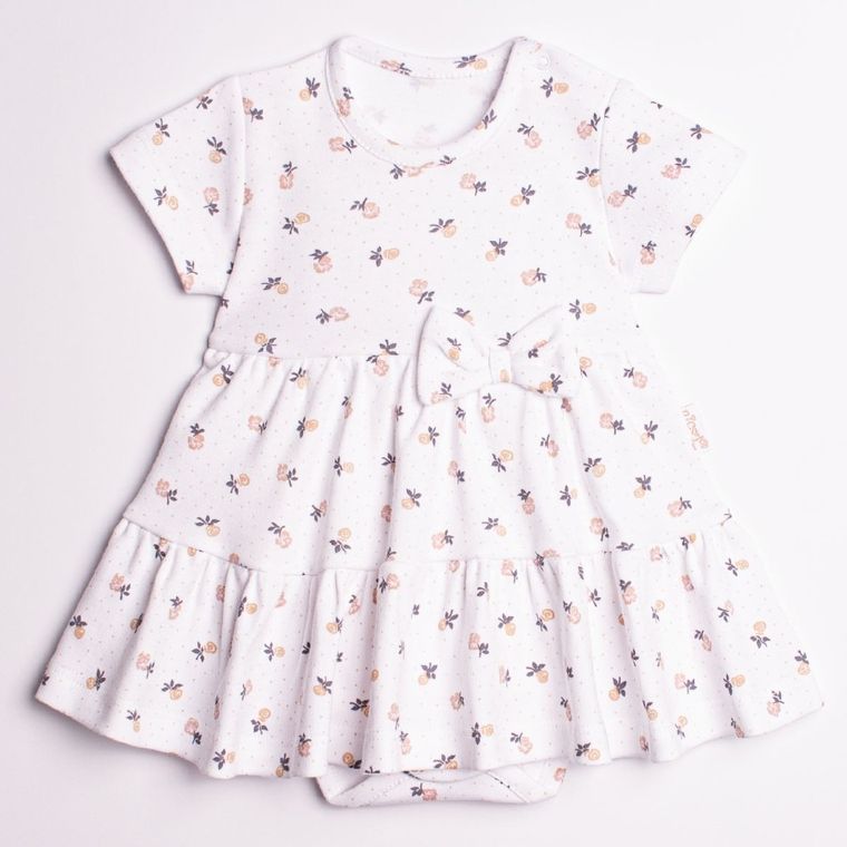 Body sukienka z krótkim rękawem, białe, Nicol