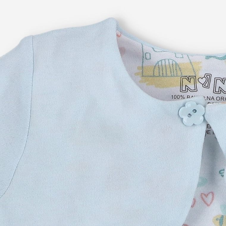Bolerko dziewczęce, bawełna organiczna, niebieskie, Nini